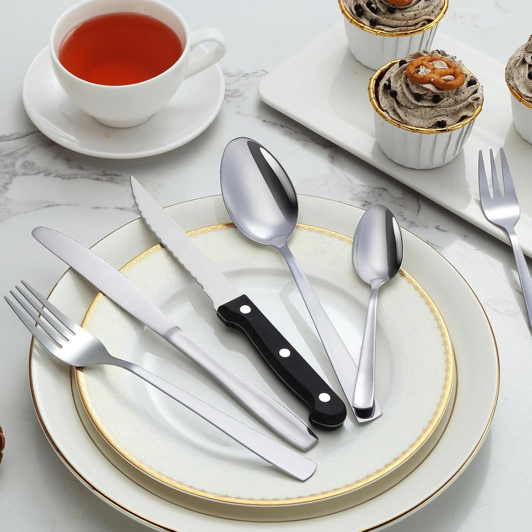 Pleafind Besteck Set, 36 Teilig Besteck für 6 Personen, Hochwertiges Besteckset aus Edelstahl, Beste