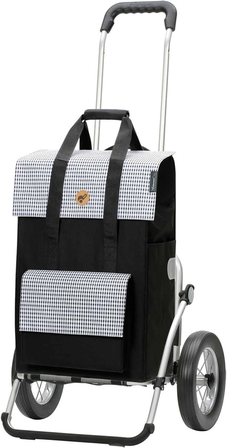 Andersen Shopper Royal mit Metallspeichenrad 25 cm und 54 Liter Tasche Milla schwarz Schwarz Alumini