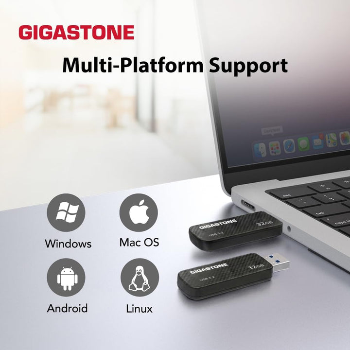 GIGASTONE 32GB USB-Flash-Laufwerk (2 Stück) Z30 USB 3.2 Gen 1 Stick, 80MB/s High Speed, mit Push-Pul
