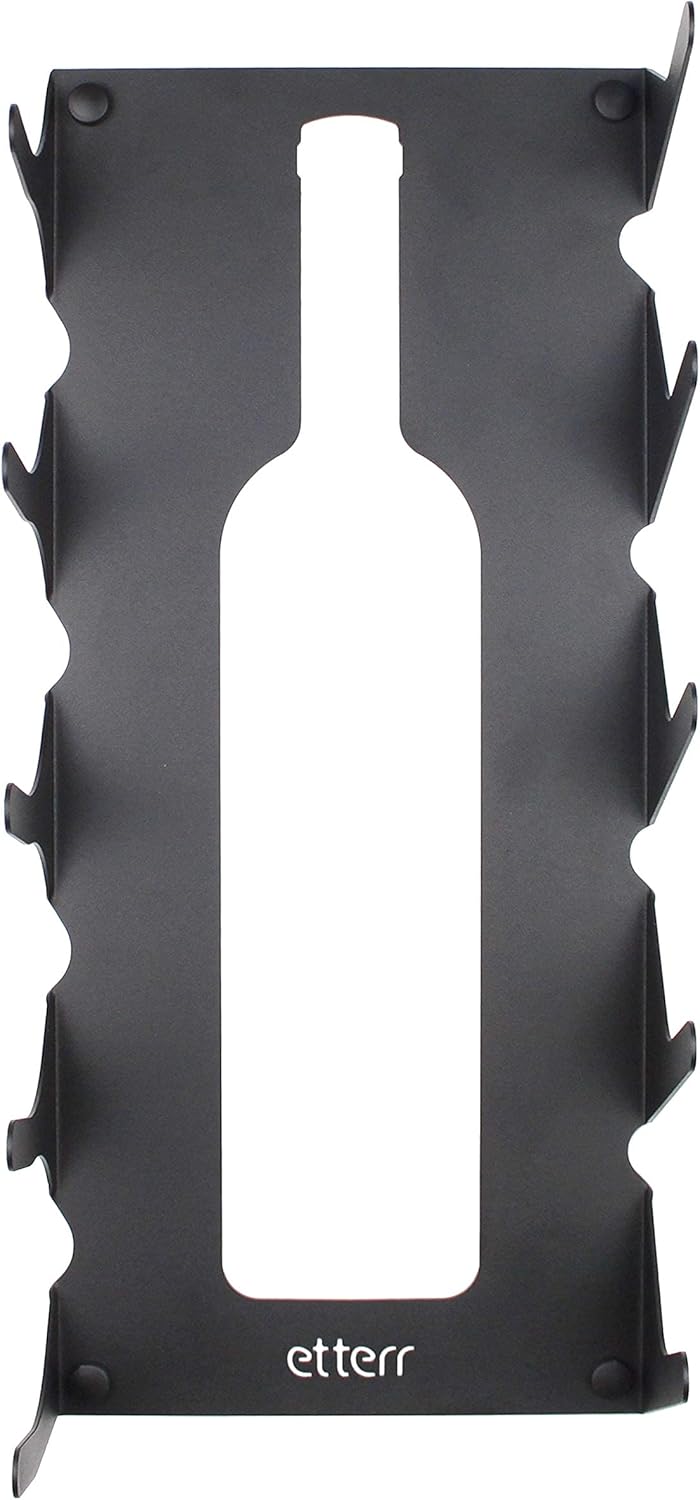 etterr Weinregale aus Stahl für alle Weinsorten, mit Wandankern und Verkleidung. (Schwarz)