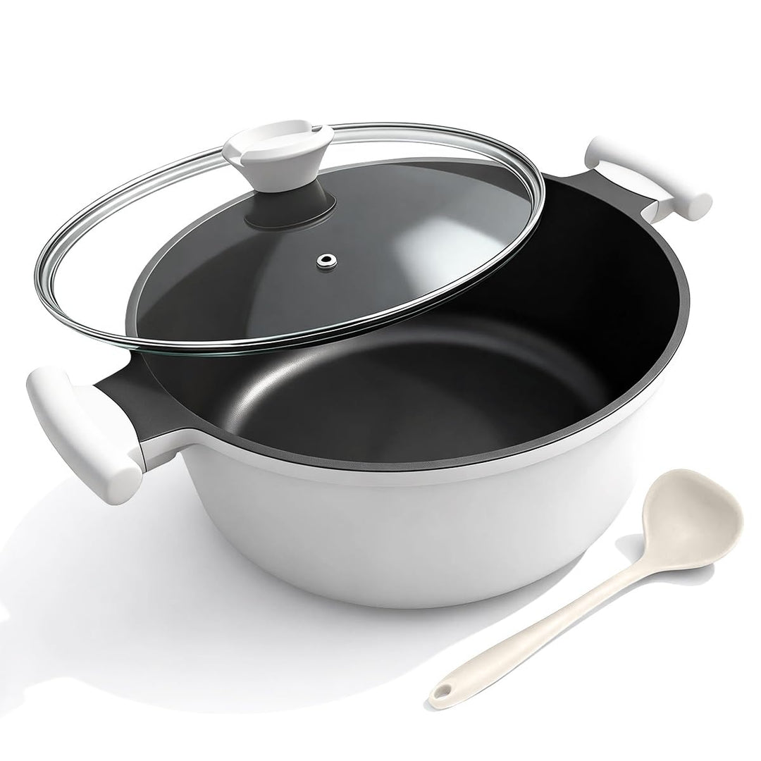 Kochtopf 28 cm mit Deckel, Grosser 7L Schmortopf Gesunde Koch-Nudeltopf für alle Herde, Antihaft Kas