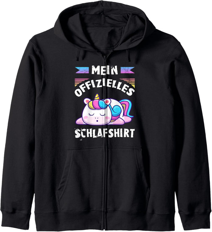 Mein Offizielles Schlafshirt, Pyjama Shirt, Einhorn Kapuzenjacke