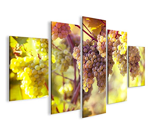 islandburner Bild Bilder auf Leinwand Weintrauben Reben Wein Weinberg MF XXL Poster Leinwandbild Wan