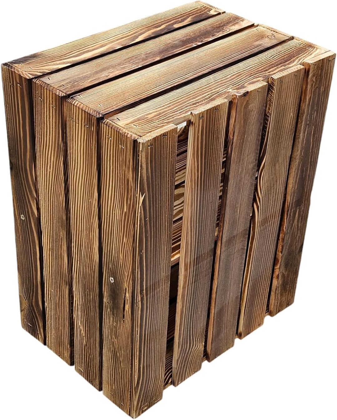 Geflammte Holzkisten Weinkisten Obstkisten mit Mittelbrett/Zwischenbrett Ablage für Aufbwahrung Schu