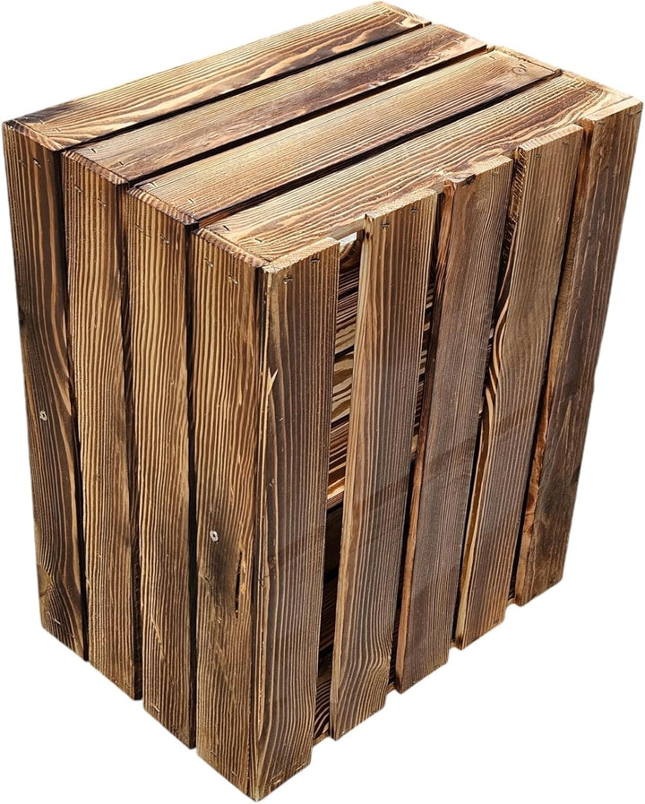 Geflammte Holzkisten Weinkisten Obstkisten mit Mittelbrett/Zwischenbrett Ablage für Aufbwahrung Schu