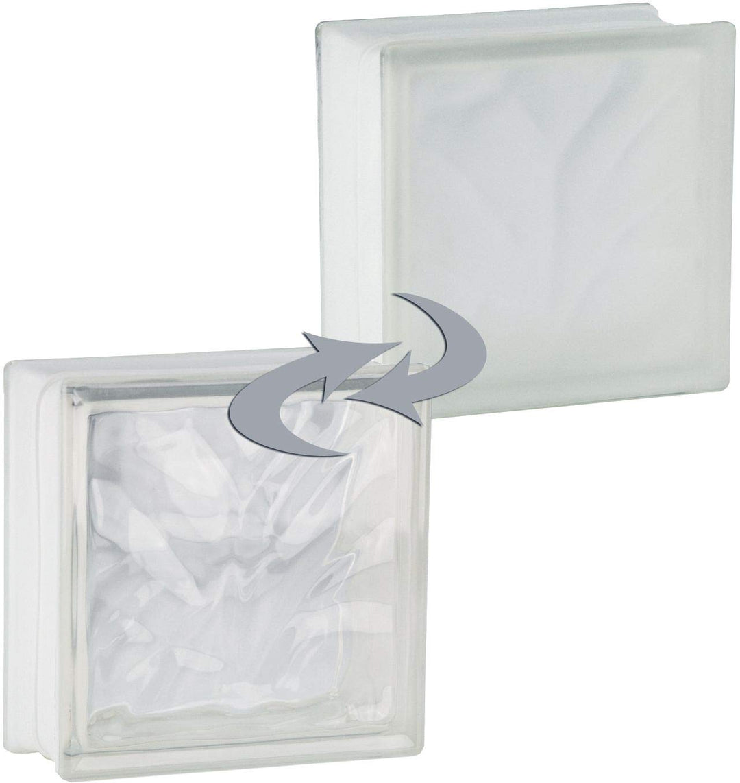 Design Glasbaustein Wolke klar 1-seitig satiniert 19x19x5 cm - 8 Stück 19 x 19 x 5 cm Klar, 1-seitig