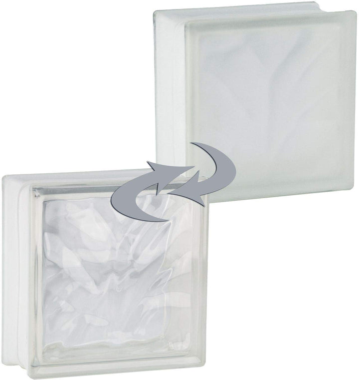 Design Glasbaustein Wolke klar 1-seitig satiniert 19x19x5 cm - 8 Stück 19 x 19 x 5 cm Klar, 1-seitig