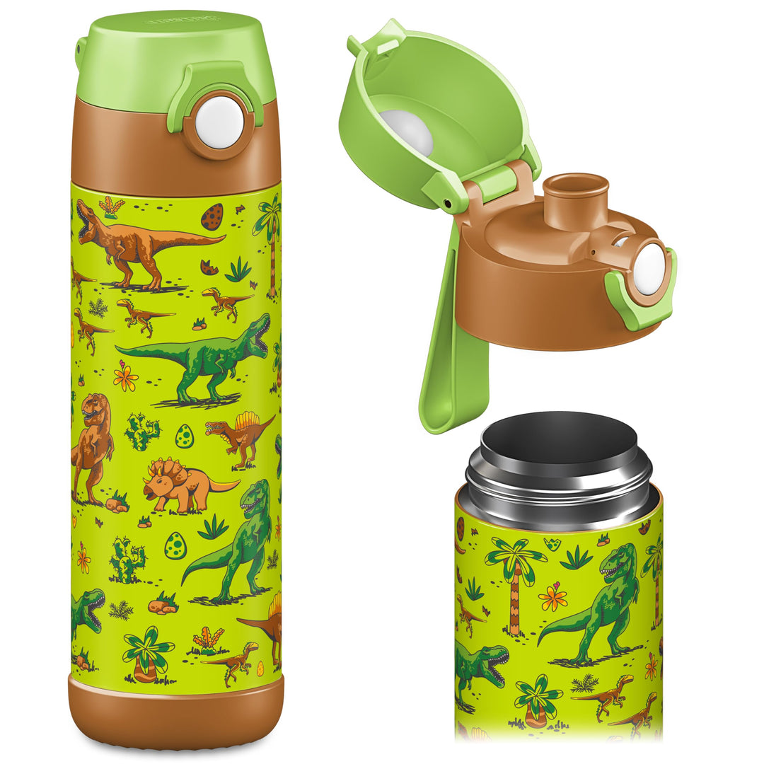 Jarlson® Trinkflasche Kinder Edelstahl MALI [THERMOSFLASCHE] - Kindertrinkflasche Auslaufsicher - Th