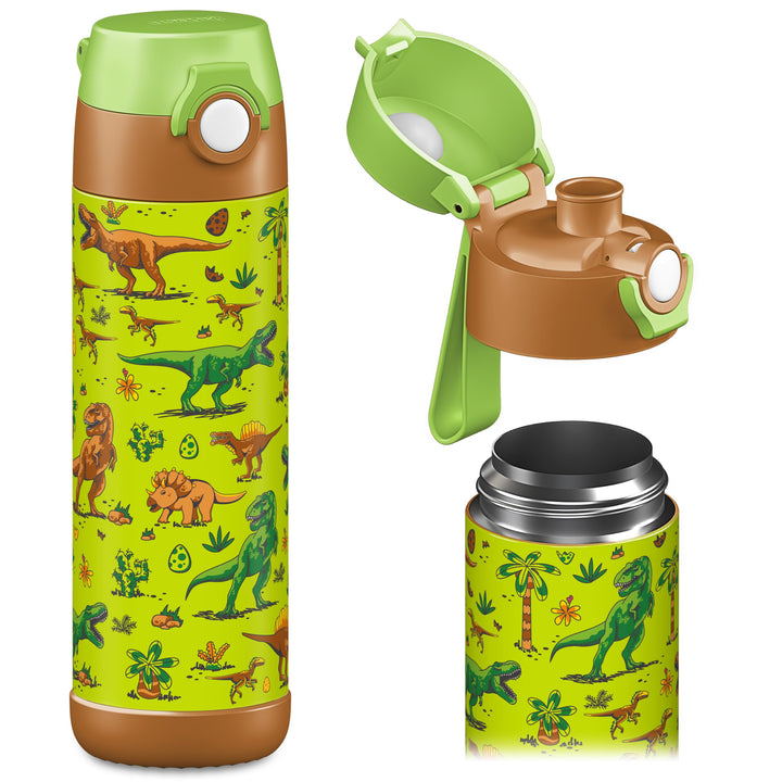 Jarlson® Trinkflasche Kinder Edelstahl MALI [THERMOSFLASCHE] - Kindertrinkflasche Auslaufsicher - Th