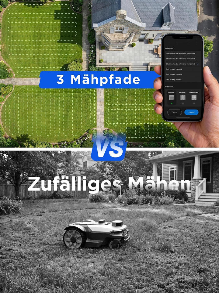 Litheli FYELD 500 Mähroboter ohne Begrenzungskabel, mit 25cm Akku Rasentrimmer