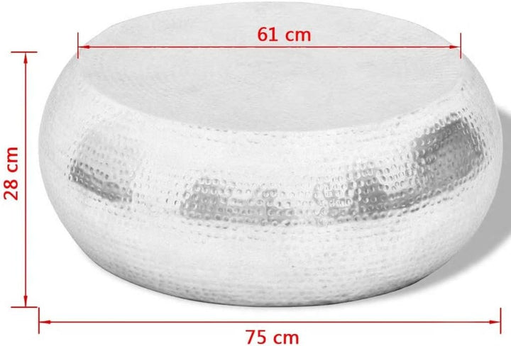 Festnight Couchtisch Beistelltisch Wohnzimmertisch aus Aluminium Kaffeetisch Aluminiumtisch 75 x 28