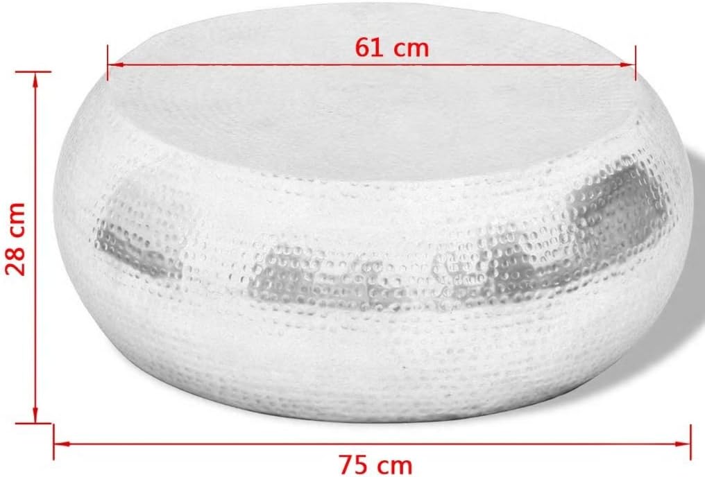 Festnight Couchtisch Beistelltisch Wohnzimmertisch aus Aluminium Kaffeetisch Aluminiumtisch 75 x 28