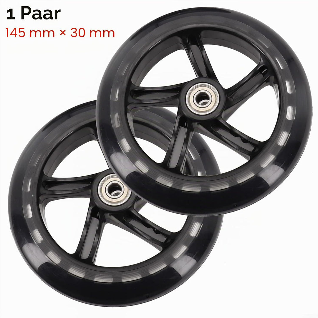 2er-Pack Scooter-Rad, 125mm - 200mm Scooter-Räder mit Lagern für Roller, Rollschuhe, Trolleys, Zentr