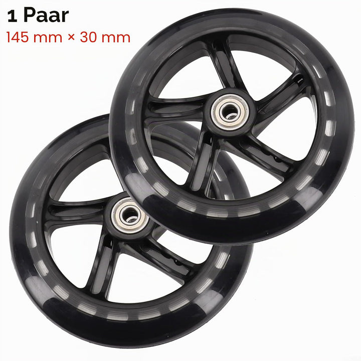 2er-Pack Scooter-Rad, 125mm - 200mm Scooter-Räder mit Lagern für Roller, Rollschuhe, Trolleys, Zentr