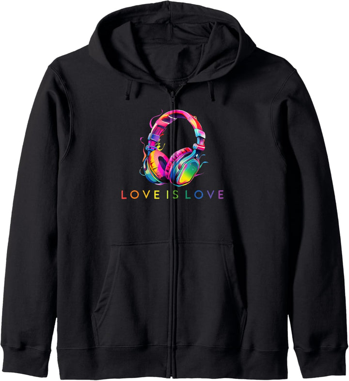 Love is love für Liebe mit Regenbogen im Pride month Kapuzenjacke
