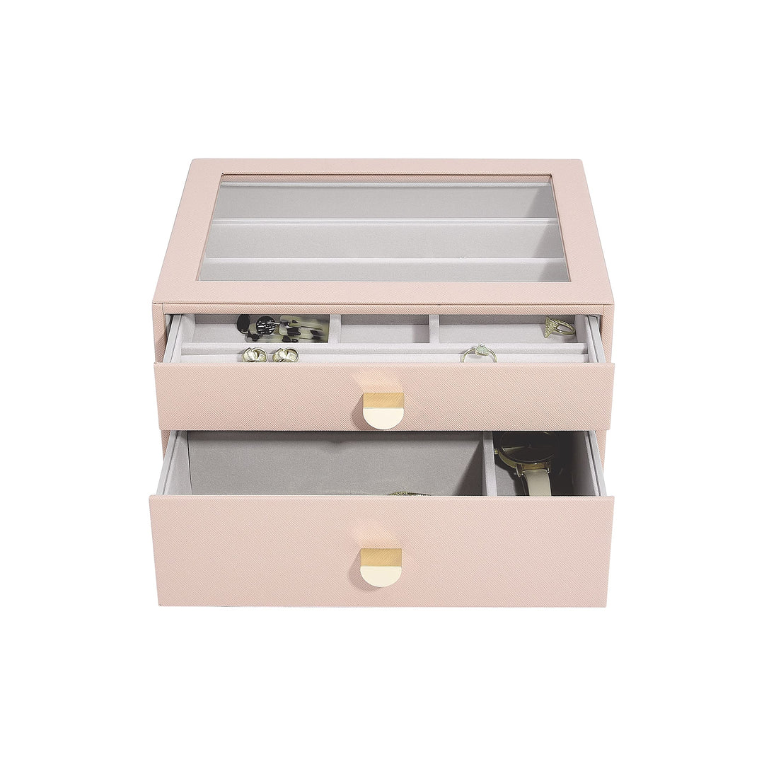 Stackers Blush Classic Jewellery Box - Set of 2 (with drawers) Blush Pink, Blush Pink