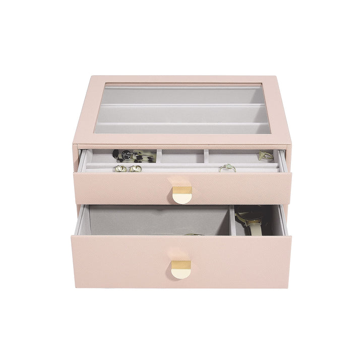 Stackers Blush Classic Jewellery Box - Set of 2 (with drawers) Blush Pink, Blush Pink