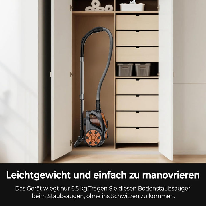 Staubsauger Ohne Beutel 3300W, Bodenstaubsauger Mit Zyklon-Technologie, 3L Staubbehälter, Waschbarer