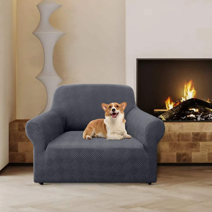 Granbest Stilvolle Rhombus Dicker Sesselbezug Hoher Stretch Stuhlüberzug 1-Sitzer Couchbezug für Kin