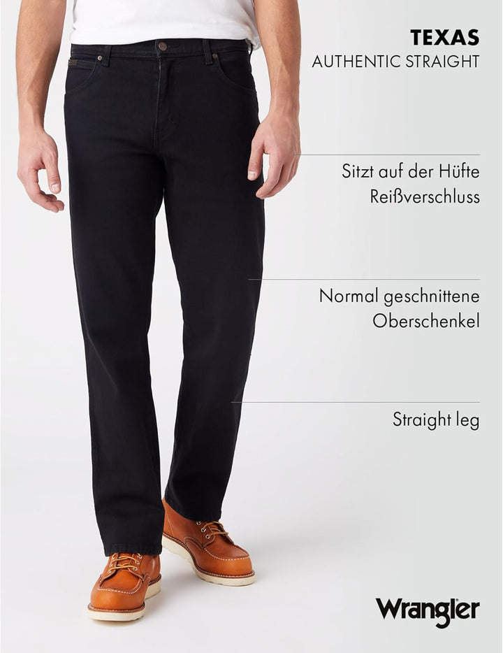 Wrangler Texas Herren-Hose 29W / 32L Black Overdye, 29W / 32L Black Overdye