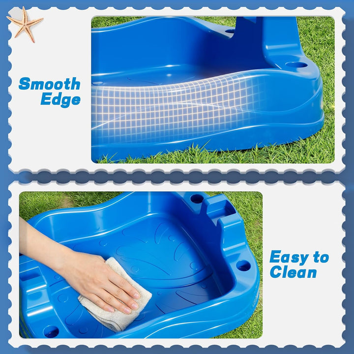 Ci Vetch Wasserfall-Sand- und Wasser-Spieltisch für Kleinkinder, Sommer-Outdoor-Wasserspieltisch mit