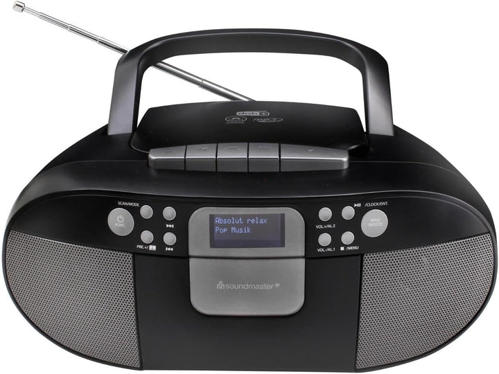 Soundmaster SCD7800SW tragbares Digitalradio CD-Player Kassettenrecorder Hörbuchfunktion DAB+ UKW-Ra