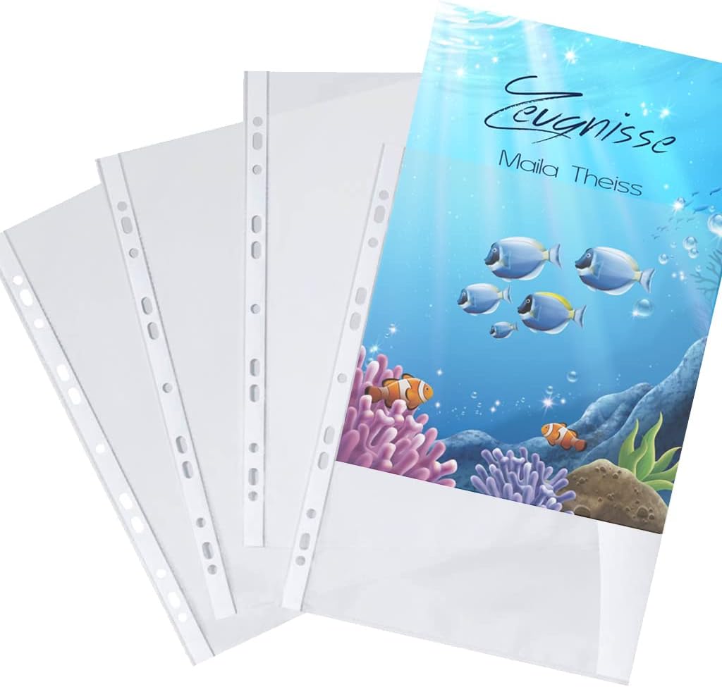 Zeugnismappe personalisiert Delfin Family A4 ca. 31x24 cm blau Zeugnisbuch Delphin Urkundenmappe Ein