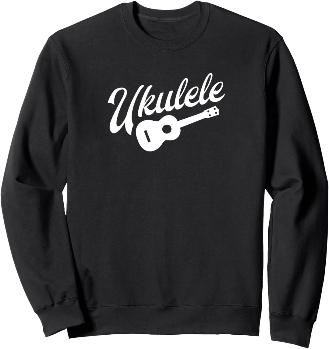 Ukulele Weisses 70er Retro Handschrift Design für Uke Spieler Sweatshirt