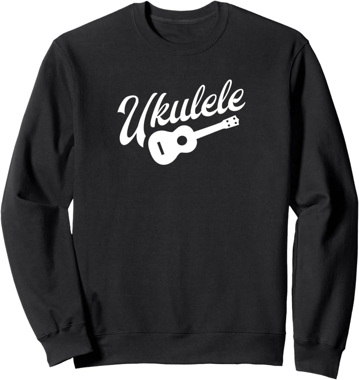 Ukulele Weisses 70er Retro Handschrift Design für Uke Spieler Sweatshirt