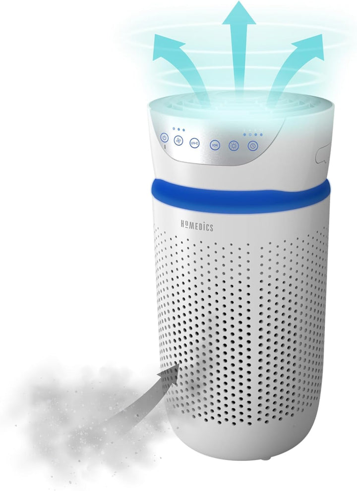 HoMedics Luftreiniger 76m² Air Purifier mit 5-in-1 HEPA-Filter und 3 Stufen - Luftfilter mit 99.97%