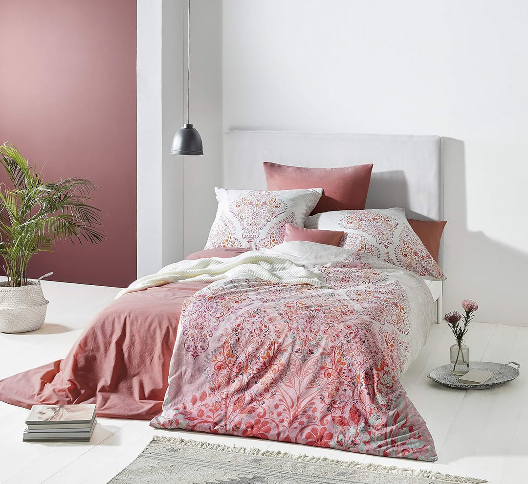 fleuresse Mako-Satin Bettwäsche Bed Art S Kerava exotic red 1 Bettbezug 200 x 200 cm + 2 Kissenbezüg