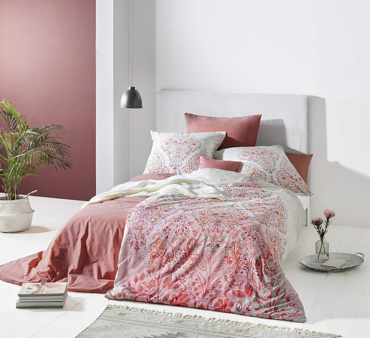 fleuresse Mako-Satin Bettwäsche Bed Art S Kerava exotic red 1 Bettbezug 200 x 200 cm + 2 Kissenbezüg