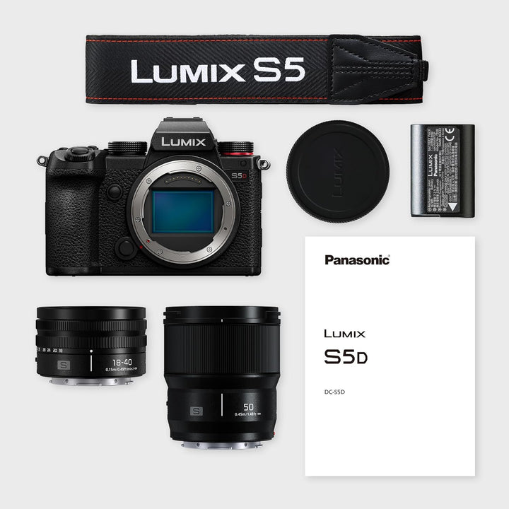 Panasonic DC-S5DWE-K Lumix S5D Vollformatkamera, L-Mount, 24,2 MP, 4K 60P Videoaufnahme, Live View S