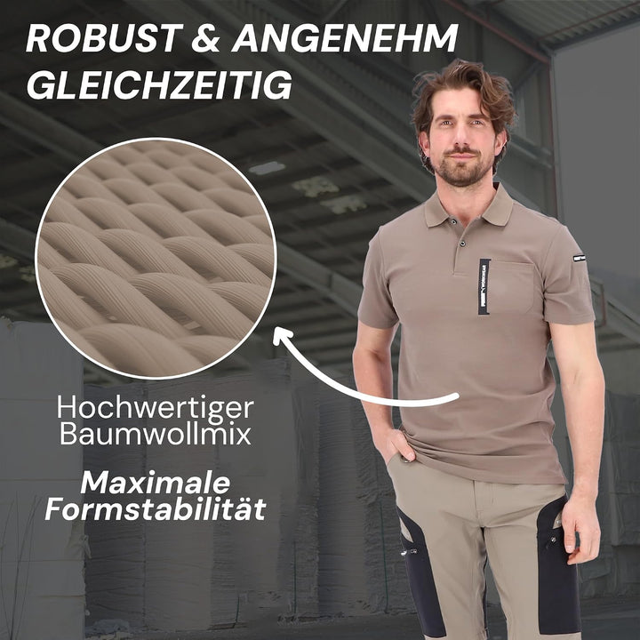 PUMA Workwear Advanced – Poloshirt Herren Kurzarm – Arbeitsshirt mit Brusttasche und Utility Fach an