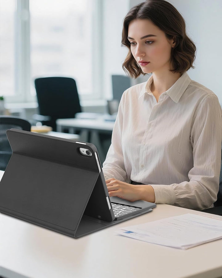 Für iPad 11. Gen A16 Hülle mit Touchpad & Beleuchtung QWERTZ | Für iPad 11 Hülle mit Tastatur - Mit