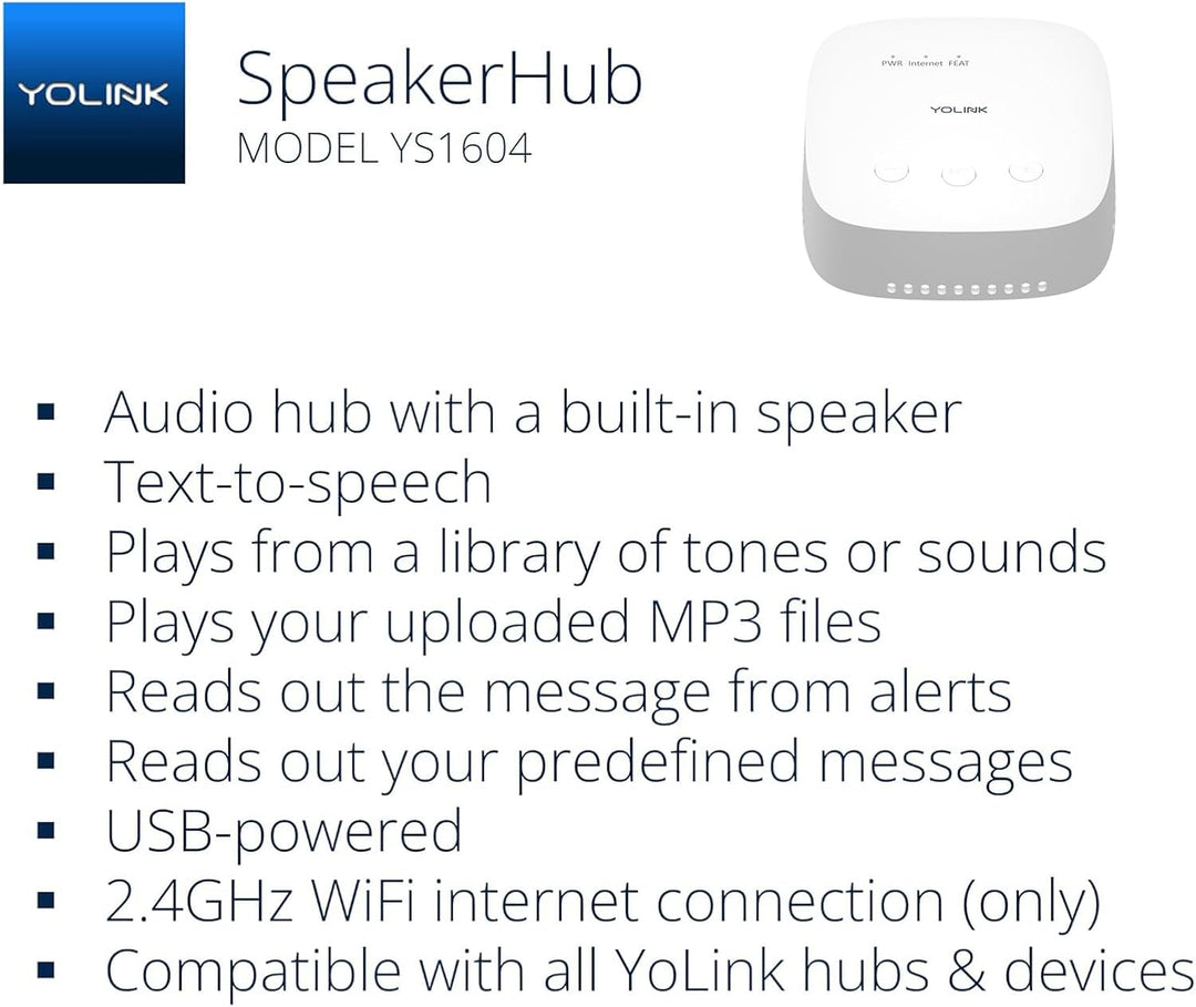 YOLINK LoRa Smart Outdoor Kontaktsensor & LautsprecherHub Starter Kit: SpeakerHub Audio Hub, (2) Tor