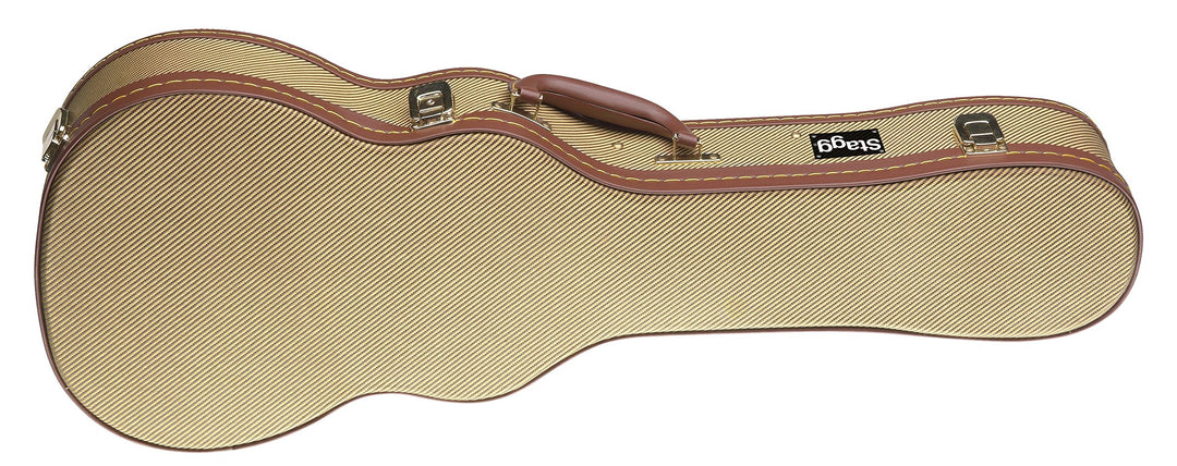 Stagg GCX-UKT Tweed Deluxe Hard Case für Tenor-Ukulele – Gold, Tenor