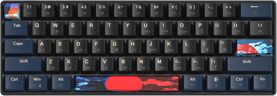 SOLIDEE mechanische Gaming Tastatur 60%,61 Tasten mit Lineare rote Schalter,kabelgebundene mechanisc