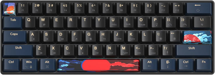 SOLIDEE mechanische Gaming Tastatur 60%,61 Tasten mit Lineare rote Schalter,kabelgebundene mechanisc