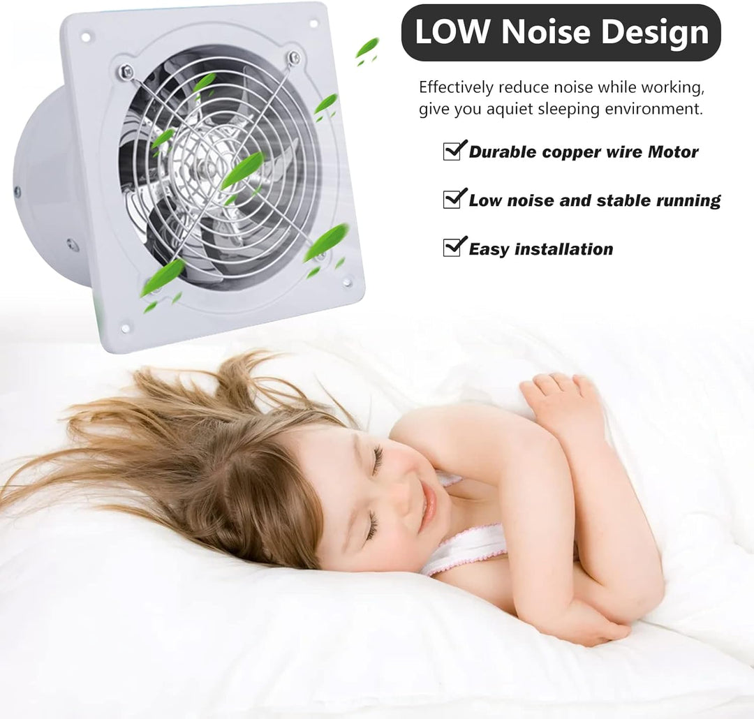 Abluftventilator Ø100mm, 4'' Rohrventilator Badlüfter mit Rücklaufklappe, 140m³/h 25W Axiallüfter Le