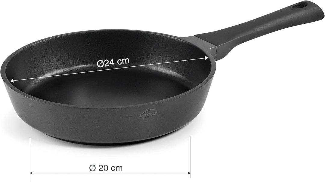 LACOR Alum.Fundido D.24 Titanium Pro Antihaft-Pfanne, Full Induction Diffusor, Titanbasis, weicher G