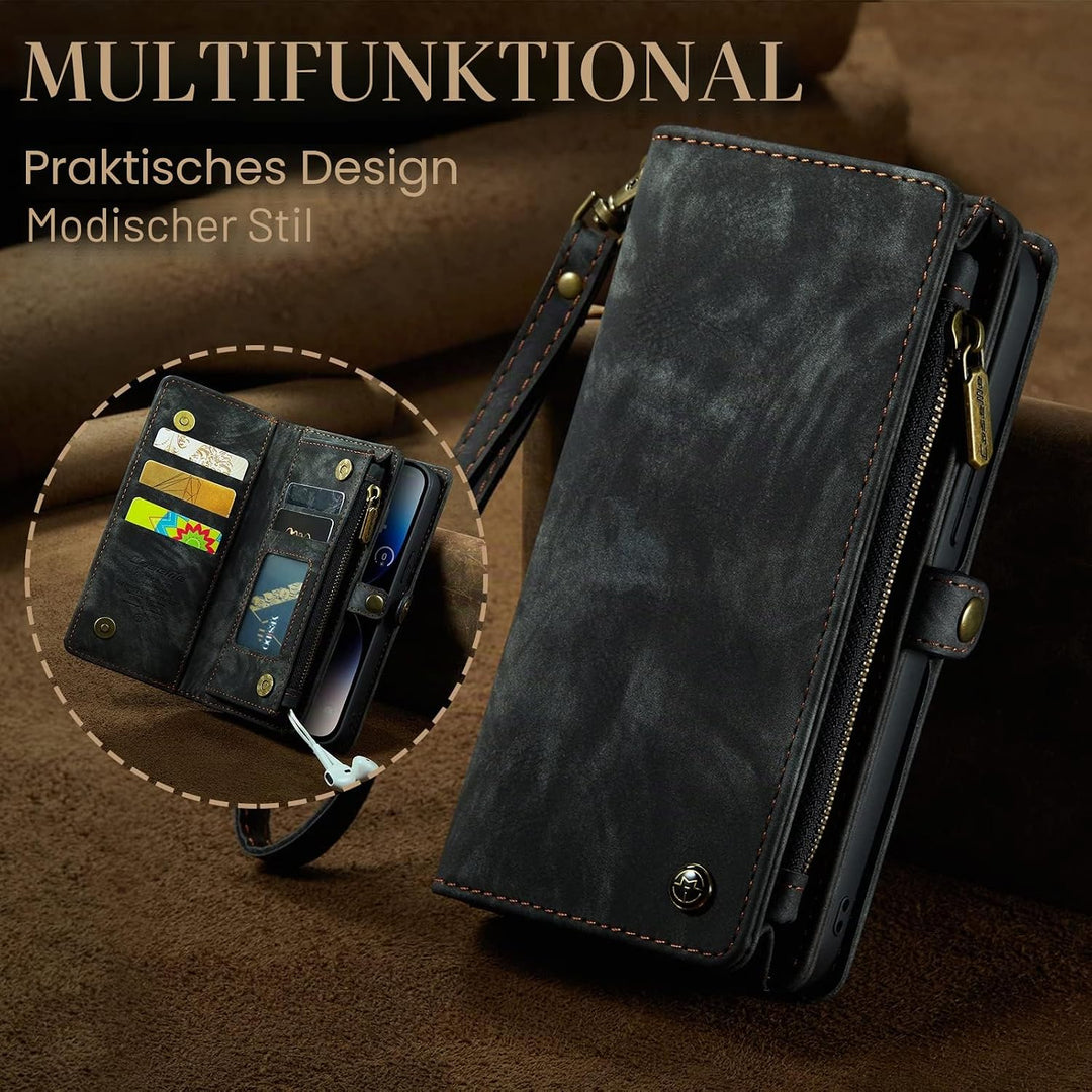 UFinetech iPhone 14 Pro Max Hülle, Flip Leder TPU Stossfest Kartenfach Tasche Handyhülle iPhone 14 P