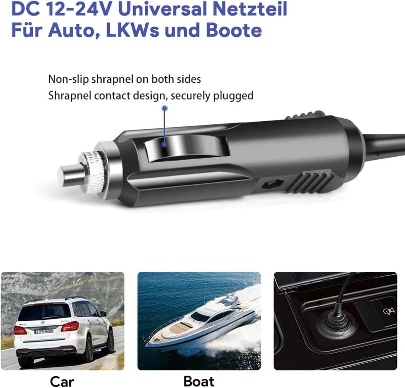 KFD DC 12V-24V KFZ Netzteil Autoladekabel Ladegerät für Resmed S10 Serien Airsense 10 Adapter Air se