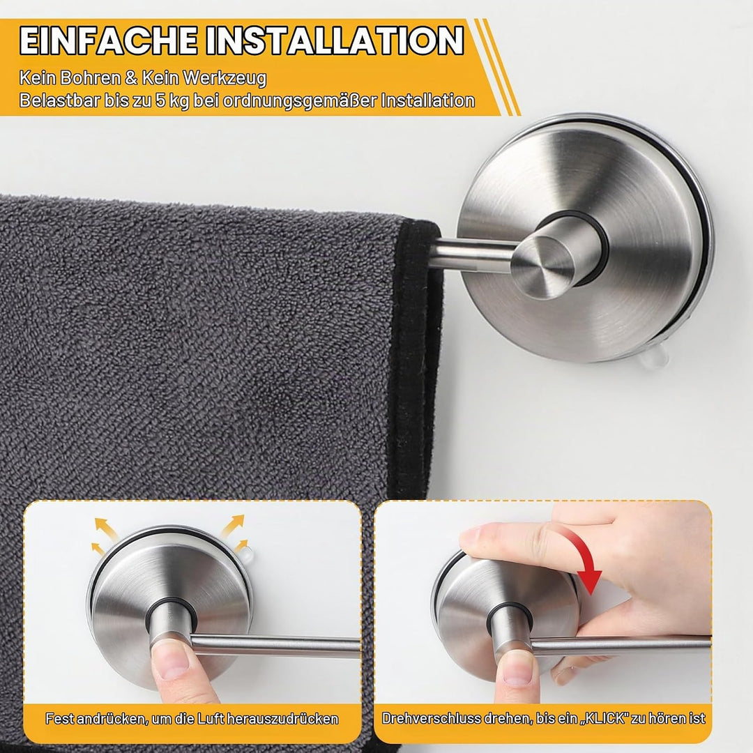 LALAGO 55cm Saugnapf Handtuchhalter 304 Edelstahl Saughaken Saugknöpfe Saugnäpfe Badetuchhalter Ohne