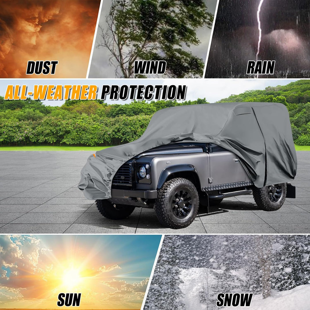 Autoabdeckung Wasserdicht für Land Rover Defender 90 1990-2016, Vollgarage Autoplane Auto Abdeckplan