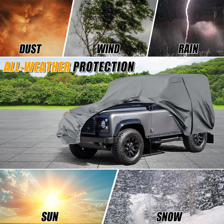 Autoabdeckung Wasserdicht für Land Rover Defender 90 1990-2016, Vollgarage Autoplane Auto Abdeckplan