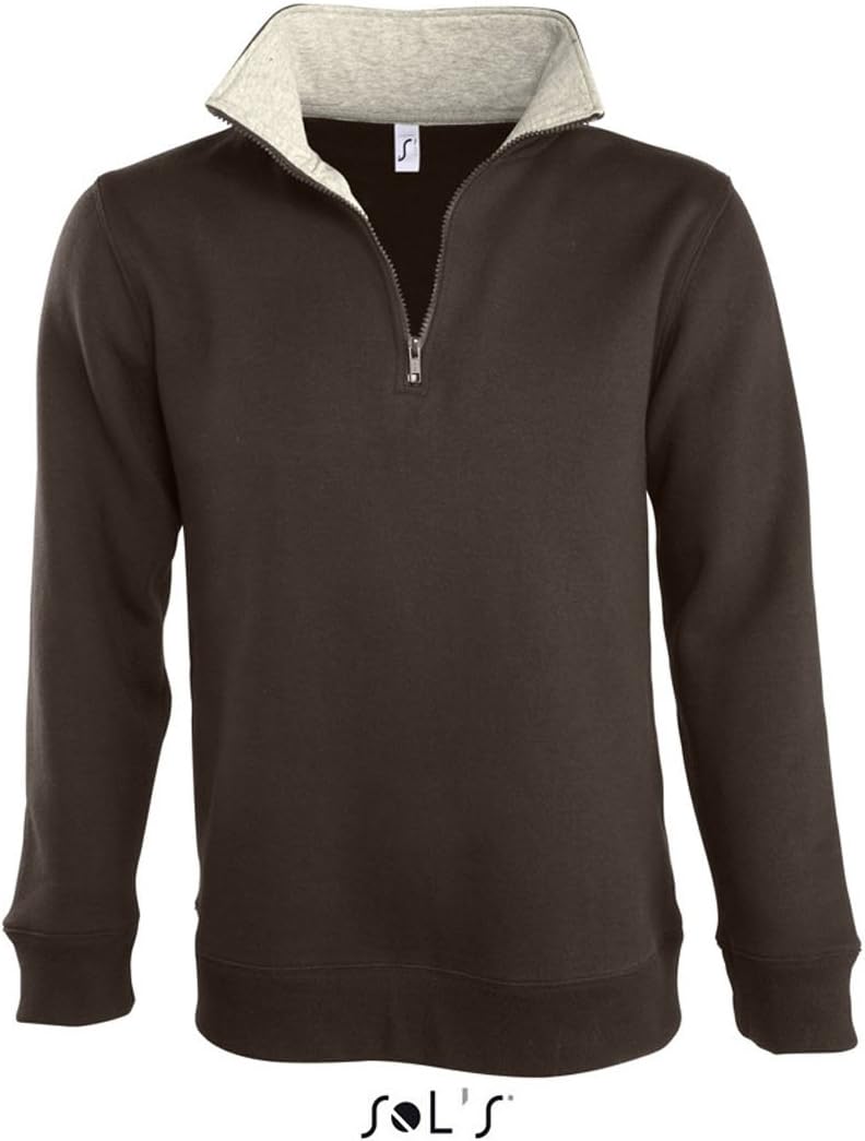 Sols - Scott - Herren Sweatshirt (1/4 Zip) , Chocolate , L