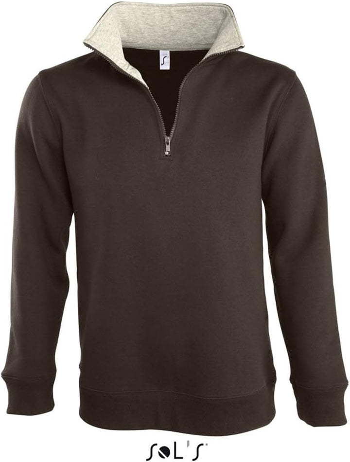 Sols - Scott - Herren Sweatshirt (1/4 Zip) , Chocolate , L