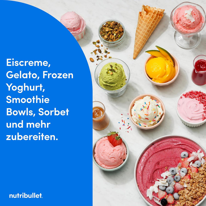 nutribullet Chill – Eismaschine für leckeres Eis, Gelato, Sorbet, Smoothie Bowl und Frozen Yogurt, 5