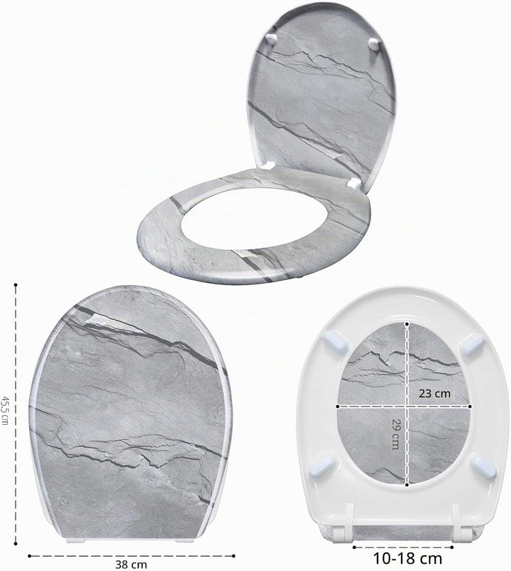 UISEBRT WC Sitz mit Absenkautomatik - WC Klodeckel Toilettensitz mit langsamer Absenkung - Verschied